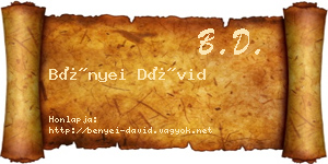 Bényei Dávid névjegykártya